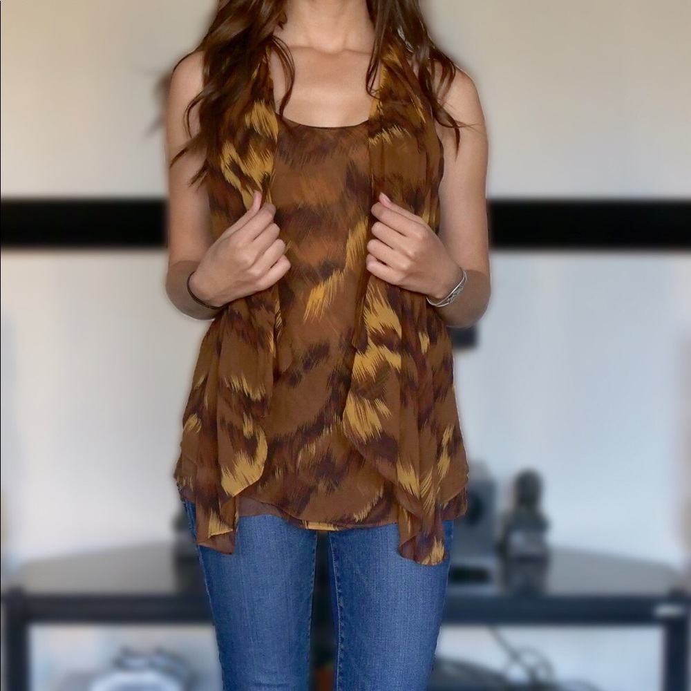 DVF leopard multi-wrap functionality blouse - Picture 2 of 5